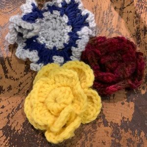 Crocheted Floral Brooches